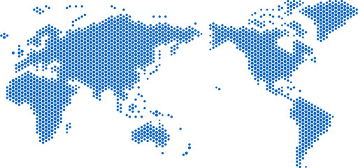 Hexagon shape world map