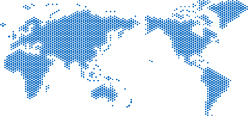 Hexagon shape world map