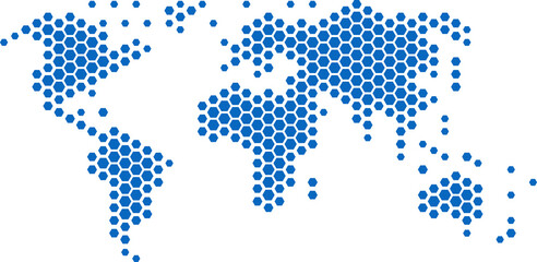 Hexagon shape world map