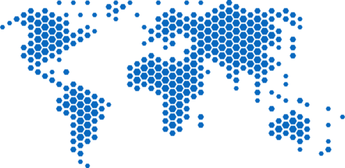 Hexagon shape world map