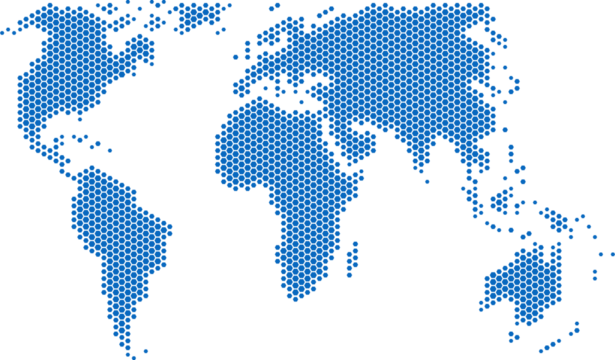 Hexagon shape world map