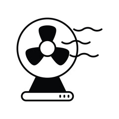 fan glyph icon with white background vector stock illustration