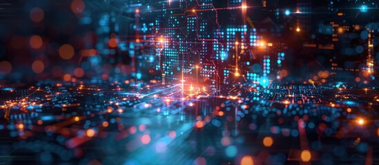Obraz premium Abstract Digital Network and Circuitry Background