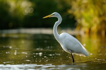 Fototapeta premium Observant Bird heron closeup beak. Eye fishing. Generate Ai