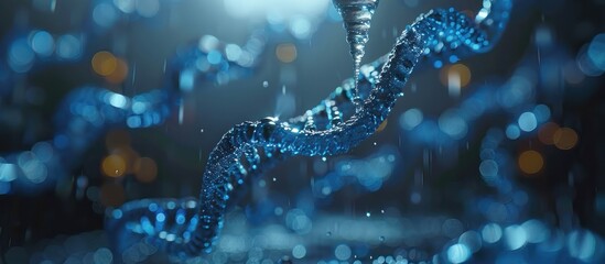 Blue DNA Double Helix in Liquid Form