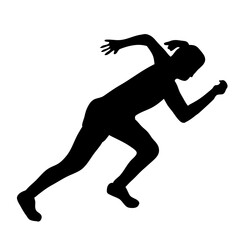 athlete running silhouette people vector 