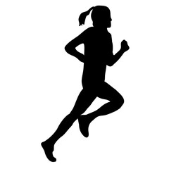 athlete running silhouette people vector 