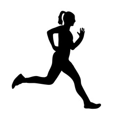 athlete running silhouette people vector 