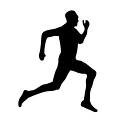 athlete running silhouette people vector 