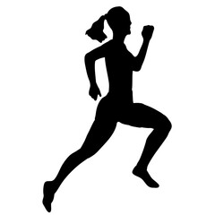 athlete running silhouette people vector 