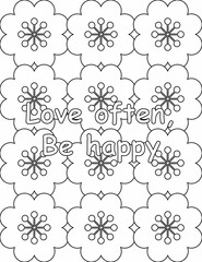 Printable floral coloring page for kids and adults with motivational quote for self love and self care. it helps to succeed and struggle against life to enjoy the tough journey
