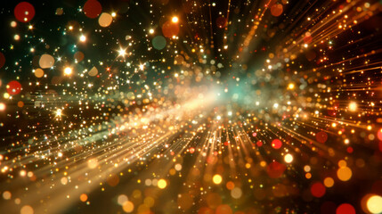 Fototapeta premium Stream of shiny energy particles in nanoworld