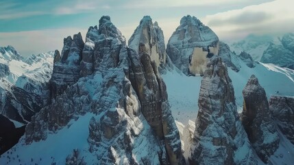 Snowy Mountain Peaks in a Breathtaking Landscape