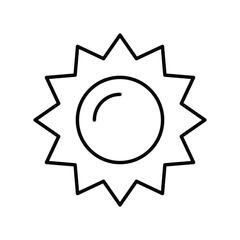 sun line icon with white background vector stock illustration