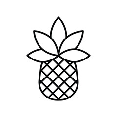 pineapple line icon with white background vector stock illustration