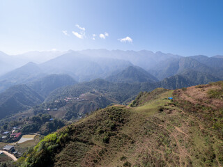Naklejka premium Rice Terraces on High Mountains