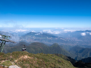 Cable Car Pull Base from The Height in Cable