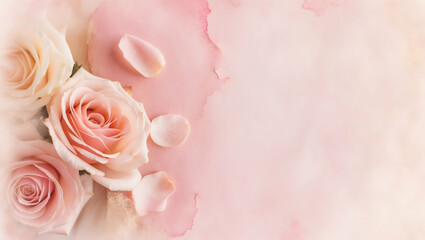 Naklejka premium pink roses background