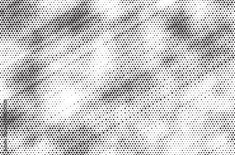 Aufkleber Triangular halftone texture retro wave vector. Geometric technology abstract diagonal dotted background. Half tone triangles retro comic pattern. Minimal 80s style dynamic tech structure wallpaper.
