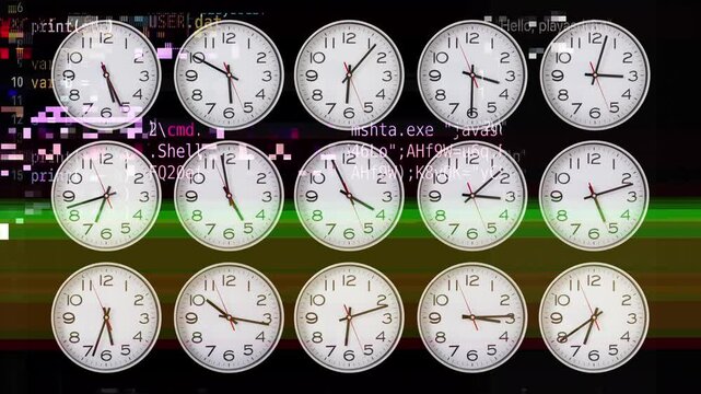 clock passing 12 hours in stop motion