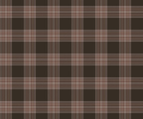 Plaid fabric pattern, brown, cream color, seamless for textiles and designing clothing, skirts, pants, blankets or apron fabric, decorative fabric. Vector illustration.