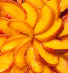 Peach galette, pie close up