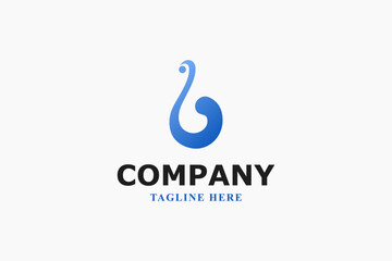 Fototapeta premium letter b curve or whirlpool minimal logo