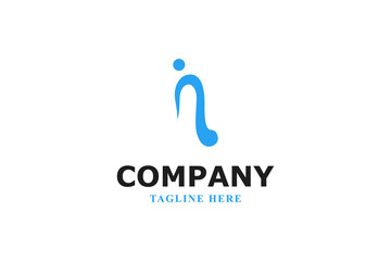 letter h or n water wave logo