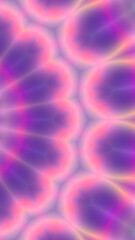 Abstract floral vertical background 8K 9:16. Flower and petals shapes with fluorescent gradient in neon orange, bright pink, purple. Glowing psychedelic mandala for wallpaper, web banner, social media