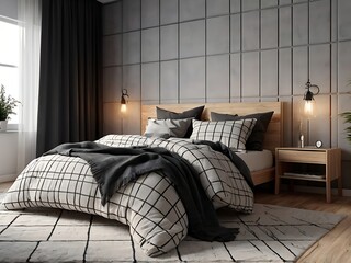 Cozy Home Bedroom with Unmade Bed and Cushions - 3D Render