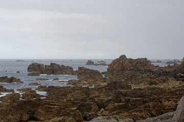 Plougrescant (côte d'Armor) : paysages maritimes et cote sauvage du gouffre de plougrescant