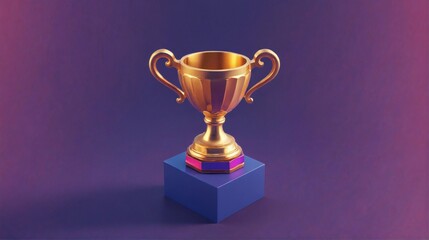 Fototapeta premium illustration trophy award It golden cup two handles