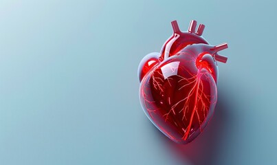 Close-up of a human heart. Human anatomy, medicine and science concept.