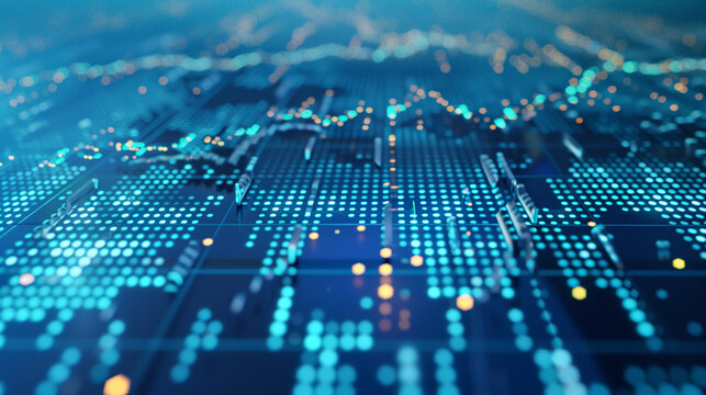 Digital composite of two stock market data displays 