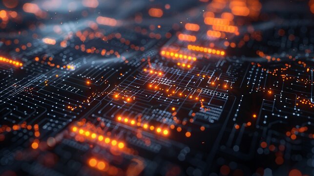 A close-up background of a DNA microarray chip, highlighting the intricate patterns and glowing elements, set against a dark, tech-themed backdrop