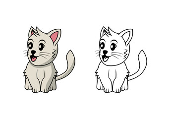 Cute Cat Cartoon Character Design Illustration vector eps format suitable for your design needs logo illustration animation etc