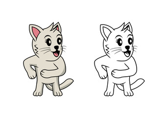 Cute Cat Cartoon Character Design Illustration vector eps format suitable for your design needs logo illustration animation etc