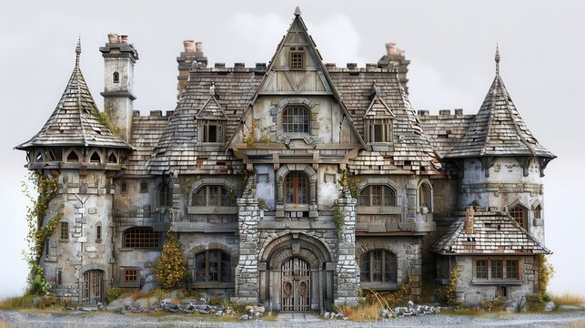 A magical academy where young wizards and witches train in the arcane arts, in white background