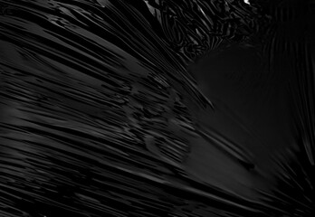Transparent Plastic Wrap Texture on Black Background, Ideal for Overlays and Creative Design