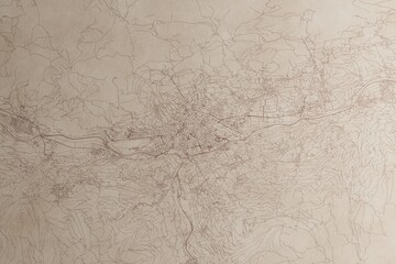 Map of Innsbruck (Austria) on an old vintage sheet of paper. Retro style grunge paper with light coming from right. 3d render
