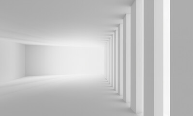 Obraz premium Abstract 3D Rendered Pedestal with White Lighting for Art Display Mockup