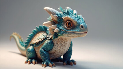 Fototapeta premium cute small colorful toy dragon