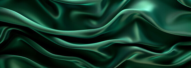 Obraz premium Smooth elegant green silk luxury cloth texture background