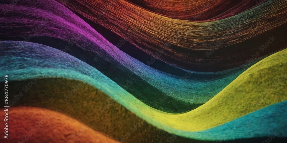 Poster A colorful wave with a rainbow pattern