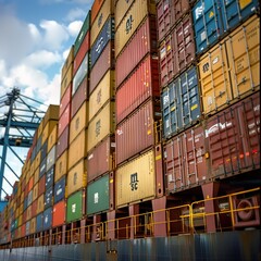 A large stack of containers with the letters MSC on them. The containers are of different colors and sizes