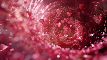 A romantic background with red hearts, perfect for creating a loving atmosphere