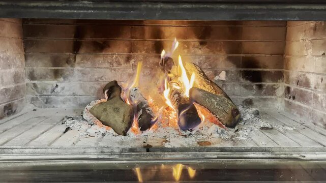 Fuego chimenea le&ntilde;a