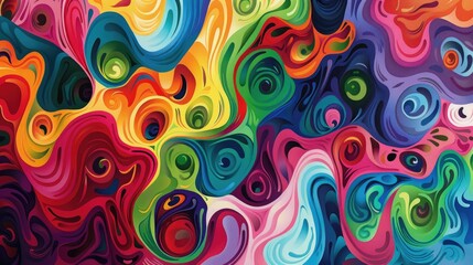 colorful squiggles background. Graphic design. Art, Modern, Abstract, Graffiti, rainbow color	