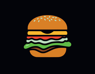 Happy smiling funny cute. Vector flat cartoon character illustration icon design. Isolated on white background. Burger, fast food cafe, junk food