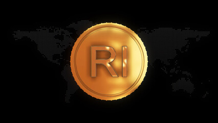 Golden Iranian rial Currency symbol golden Iranian rial currency sign